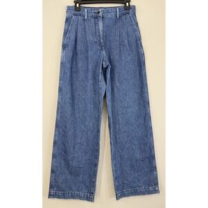 Wilfred Free Double Pleated Wide Leg Trouser Pants Women's 2 Denim